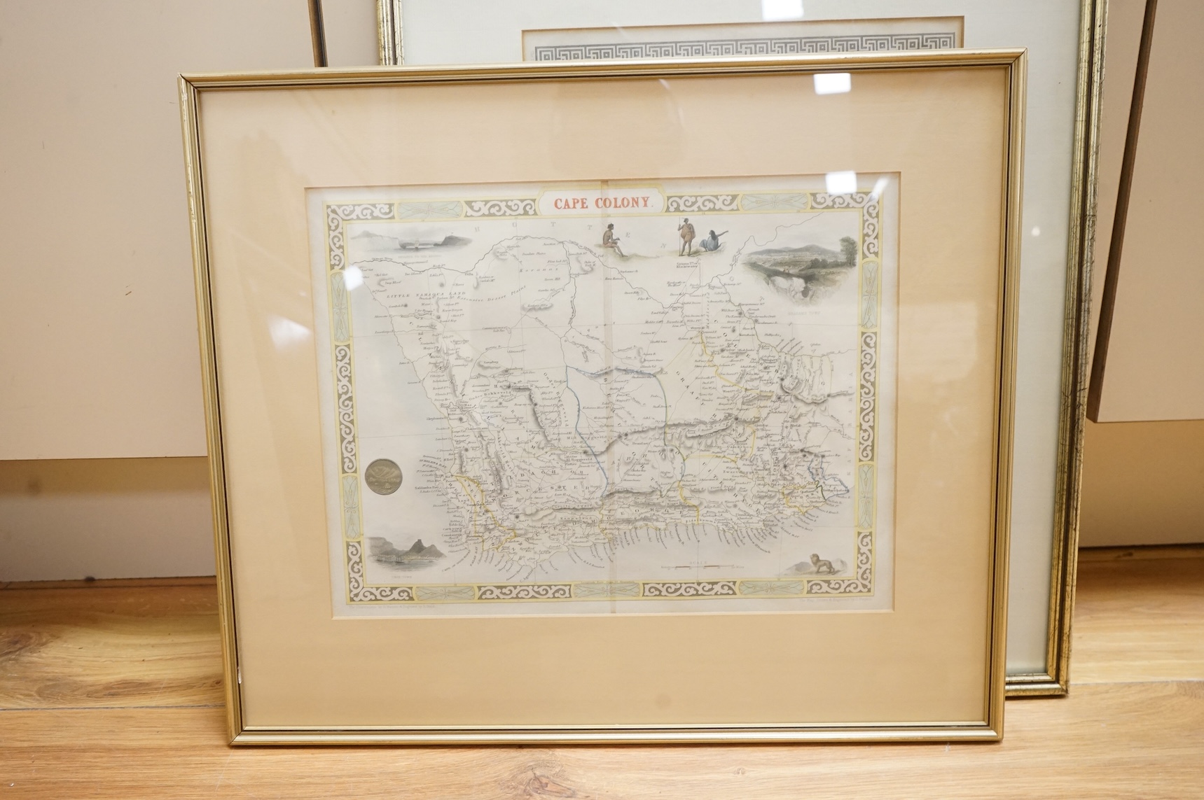 Twelve antique and later maps, to include Northern Africa from John Tallis's Illustrated Atlas published 1851, Natal and Kaffrari from the same atlas and one of Asia Minor, drawn and engraved by J. Rapkin